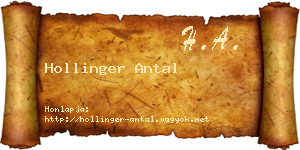 Hollinger Antal névjegykártya